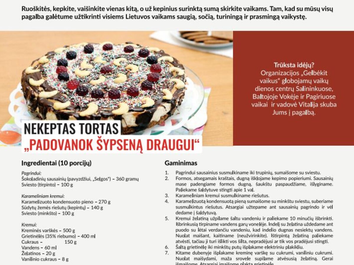Lapkričio 6-oji – Pyragų diena. Ir proga dovanoti gerumą