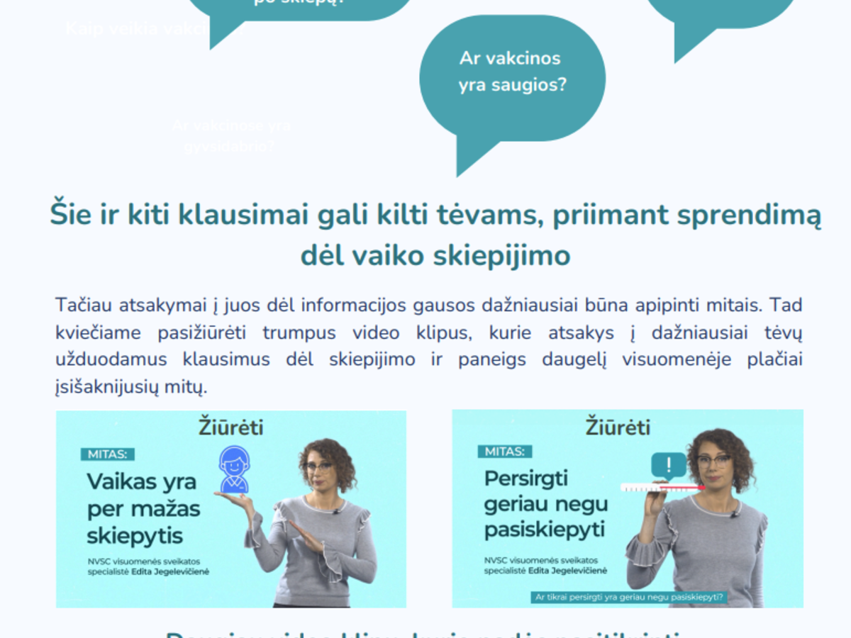 Skiepai – tiesa ar mitas?