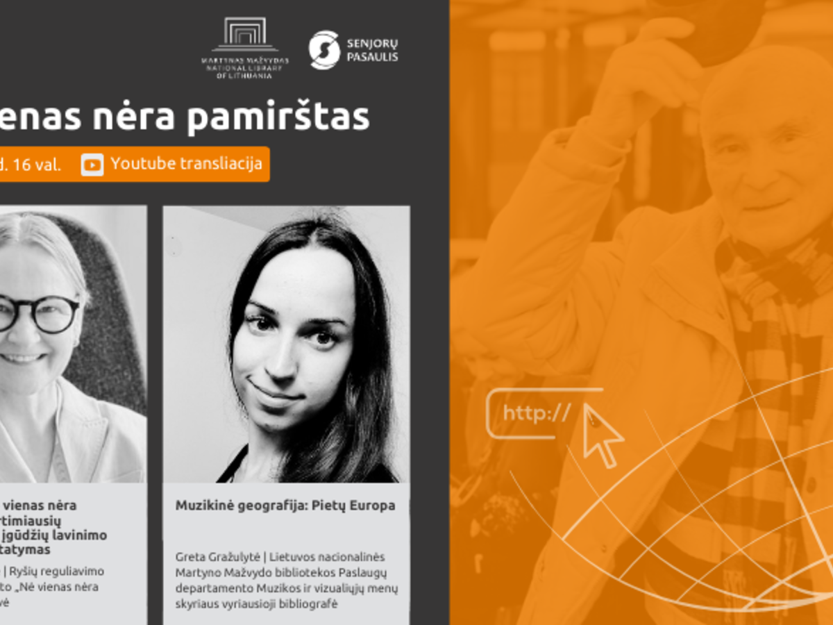 Projektas „Nė vienas nėra pamirštas“  ir vėl Jus kviečia į nuotolinę paskaitą!