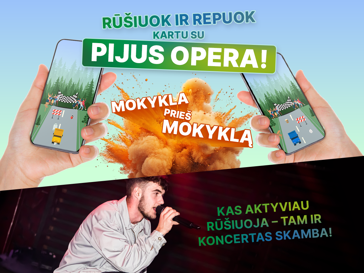 Žaisk, rūšiuok ir laimėk „Pijus Opera“ koncertą savo mokyklai