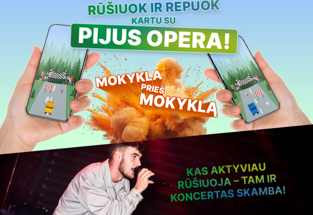 Žaisk, rūšiuok ir laimėk „Pijus Opera“ koncertą savo mokyklai