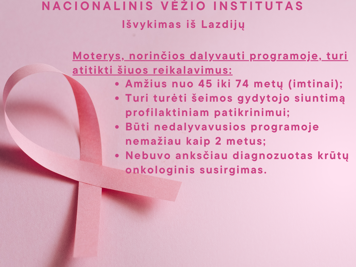 Svarbu moterims: nemokama prevencinė krūties vėžio patikra