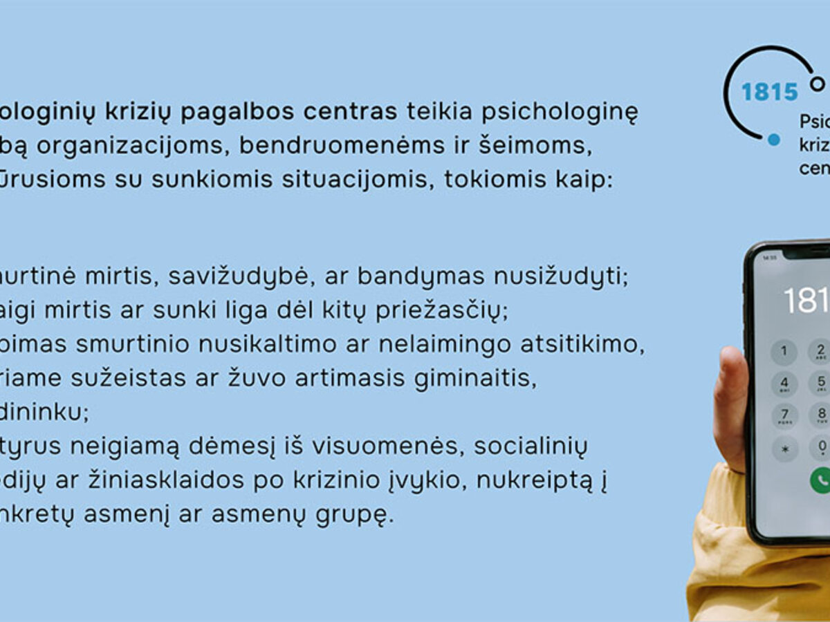 Psichologinių krizių valdymo paslaugos Lietuvoje – nemokamu telefono numeriu 1815