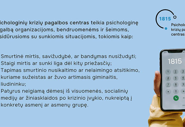 Psichologinių krizių valdymo paslaugos Lietuvoje – nemokamu telefono numeriu 1815