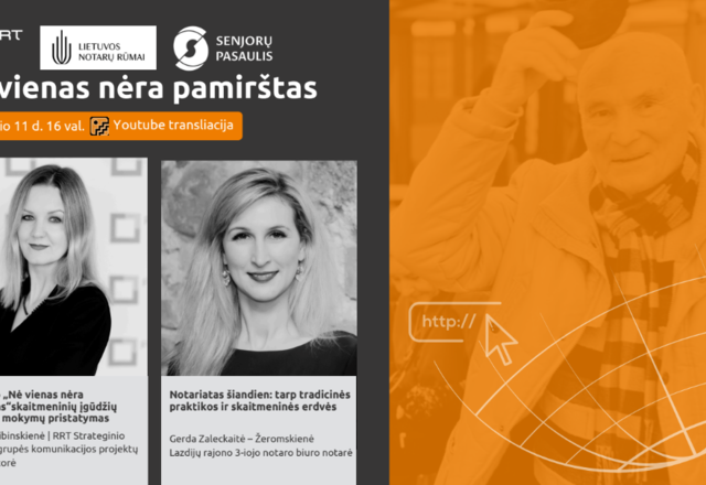 Projektas „Nė vienas nėra pamirštas“ ir vėl Jus kviečia į nuotolinę paskaitą!