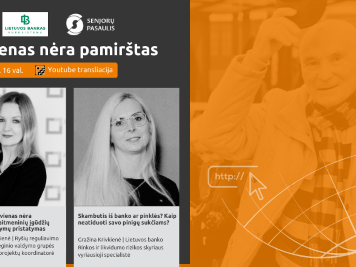 Projektas „Nė vienas nėra pamirštas“  ir vėl Jus kviečia į nuotolinę paskaitą!
