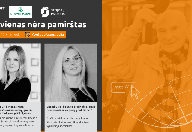 Projektas „Nė vienas nėra pamirštas“  ir vėl Jus kviečia į nuotolinę paskaitą!