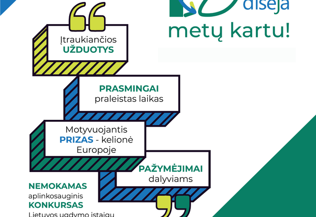 Kviečiame 8–11 klasių moksleivius iš visos Lietuvos dalyvauti konkurse „Žalioji odisėja ’26“