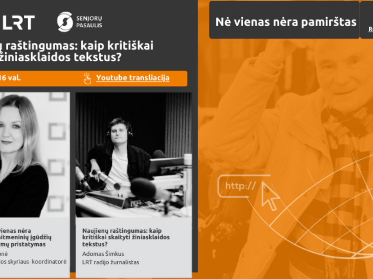 Projektas „Nė vienas nėra pamirštas“ ir vėl Jus kviečia į nuotolinę paskaitą!