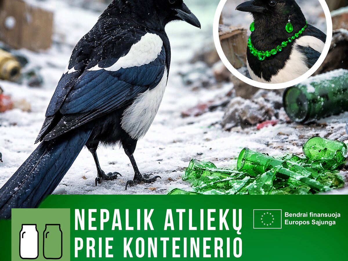 Nepalik atliekų prie konteinerio: stiklas