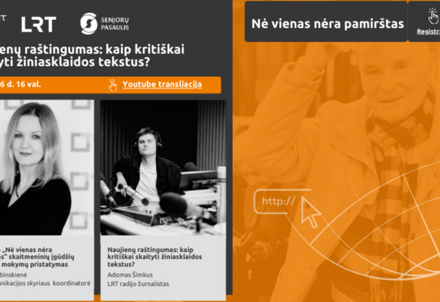 Projektas „Nė vienas nėra pamirštas“ ir vėl Jus kviečia į nuotolinę paskaitą!
