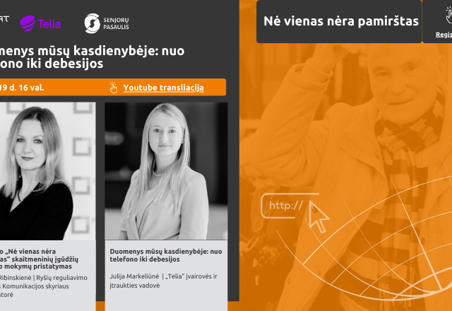 Projektas „Nė vienas nėra pamirštas“ ir vėl Jus kviečia į nuotolinę paskaitą!