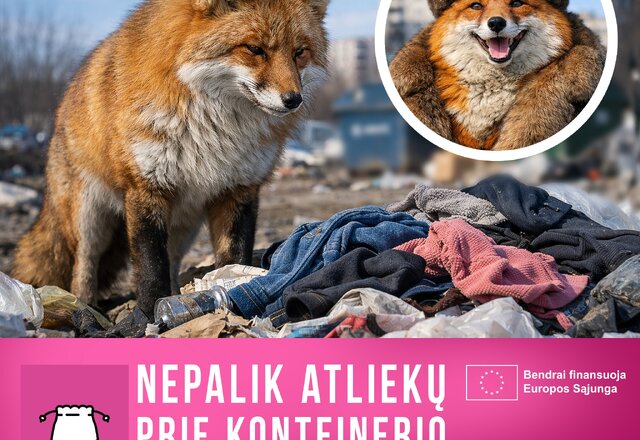 Nepalik atliekų prie konteinerio: tekstilė