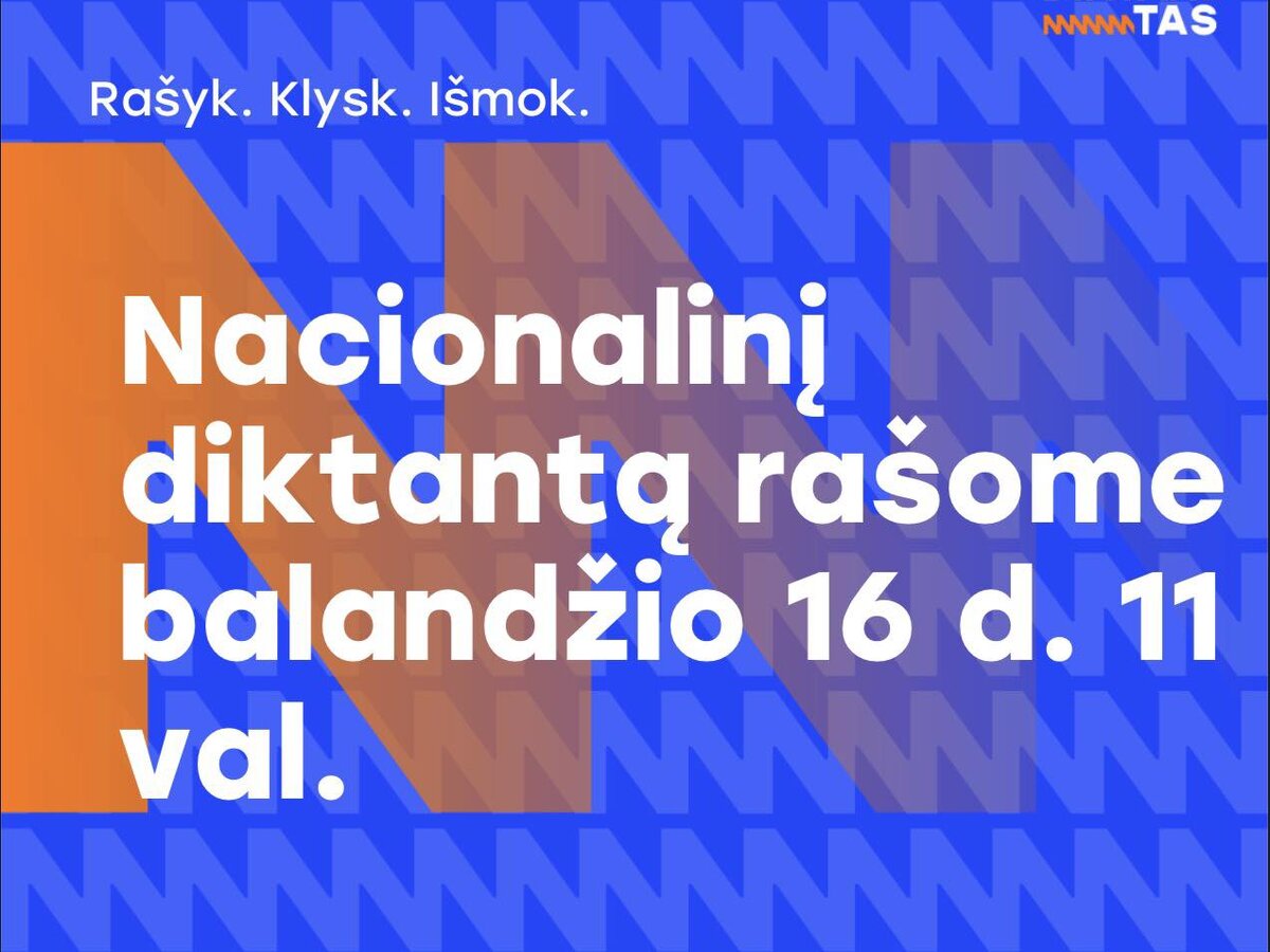 Kviečiame Nacionalinį diktantą rašyti kartu 