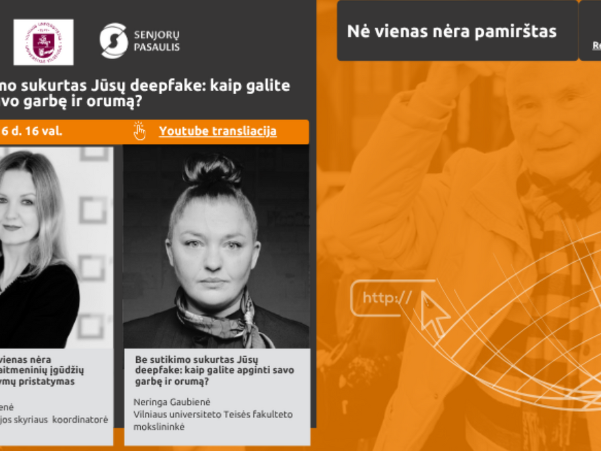 Projektas „Nė vienas nėra pamirštas“ ir vėl Jus kviečia į nuotolinę paskaitą!
