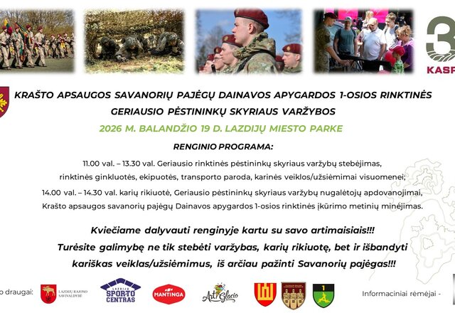 Geriausio pėstininkų skyriaus varžybos ir Krašto apsaugos savanorių pajėgų Dainavos apygardos...