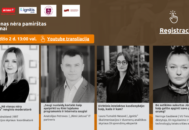 Projektas „Nė vienas nėra pamirštas“ ir vėl Jus kviečia į nuotolinę paskaitą!