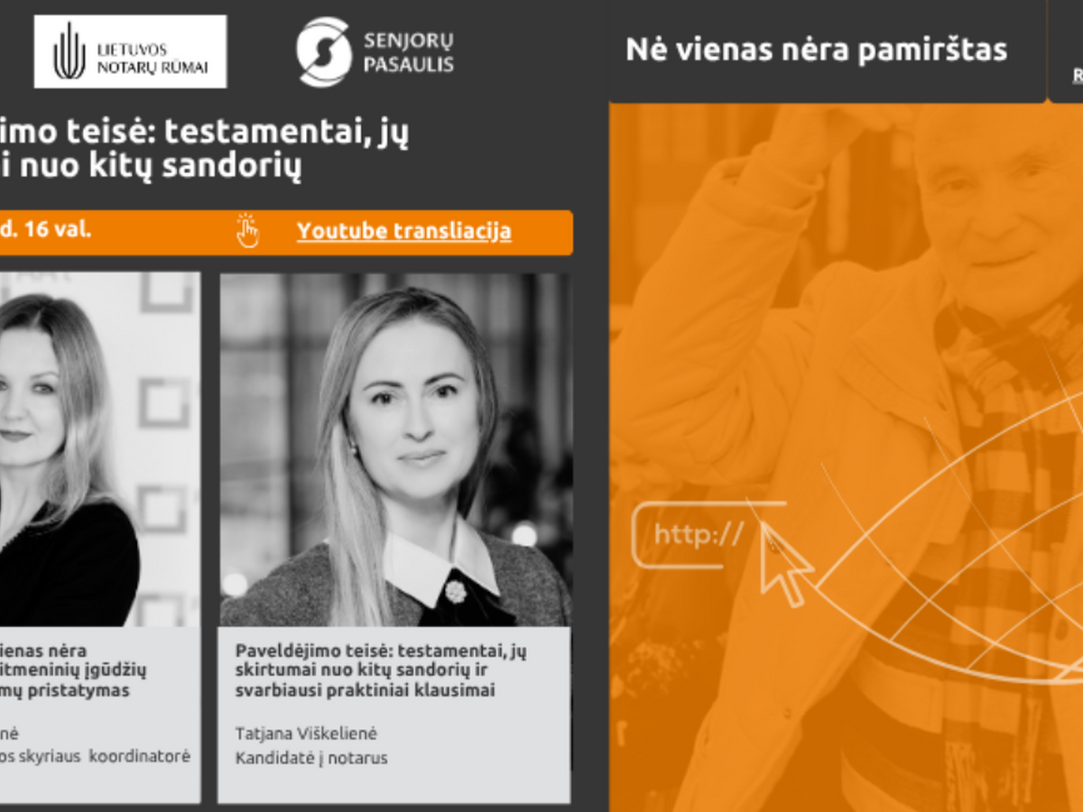 Projektas „Nė vienas nėra pamirštas“ ir vėl Jus kviečia į nuotolinę paskaitą!