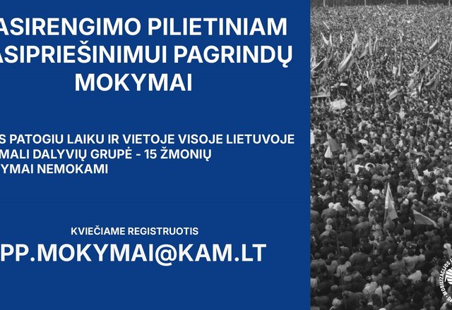 Kviečiame į nemokamus Mobilizacijos ir pilietinio pasipriešinimo departamento prie Krašto...
