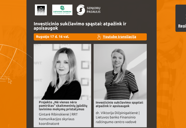Projektas „Nė vienas nėra pamirštas“ ir vėl Jus kviečia į nuotolinę paskaitą!