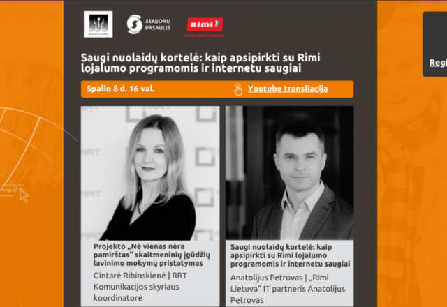 Projektas „Nė vienas nėra pamirštas“ ir vėl Jus kviečia į nuotolinę paskaitą!