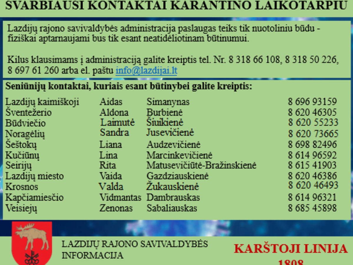 Atsiprašome – karantino metu su Jumis bendrausime tik nuotoliniu būdu