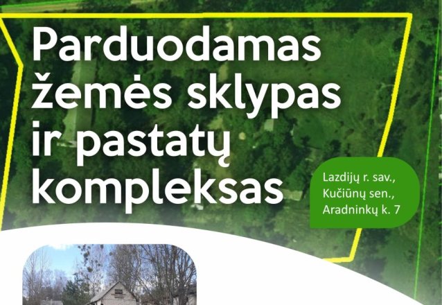 Parduodamas žemės sklypas ir pastatai Aradninkuose