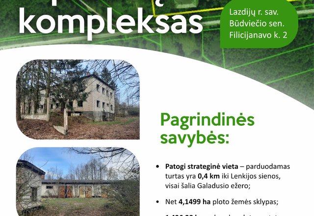 Šalia Galadusio ežero parduodami pastatai ir žemė