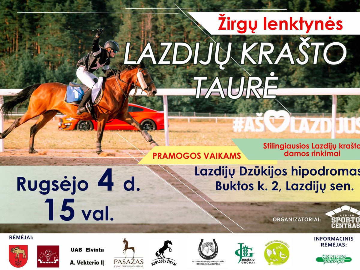 Lazdijų Dzūkijos hipodrome vyks žirgų  lenktynės „Lazdijų krašto taurė“