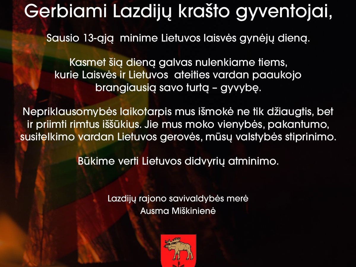 Sausio 13-oji – Lietuvos laisvės gynėjų diena