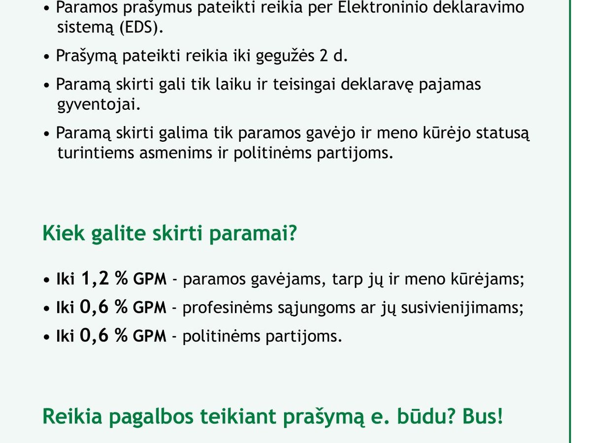 Nuo šių metų gyventojai skirti dalį sumokėto GPM paramai galės paprasčiau ir greičiau