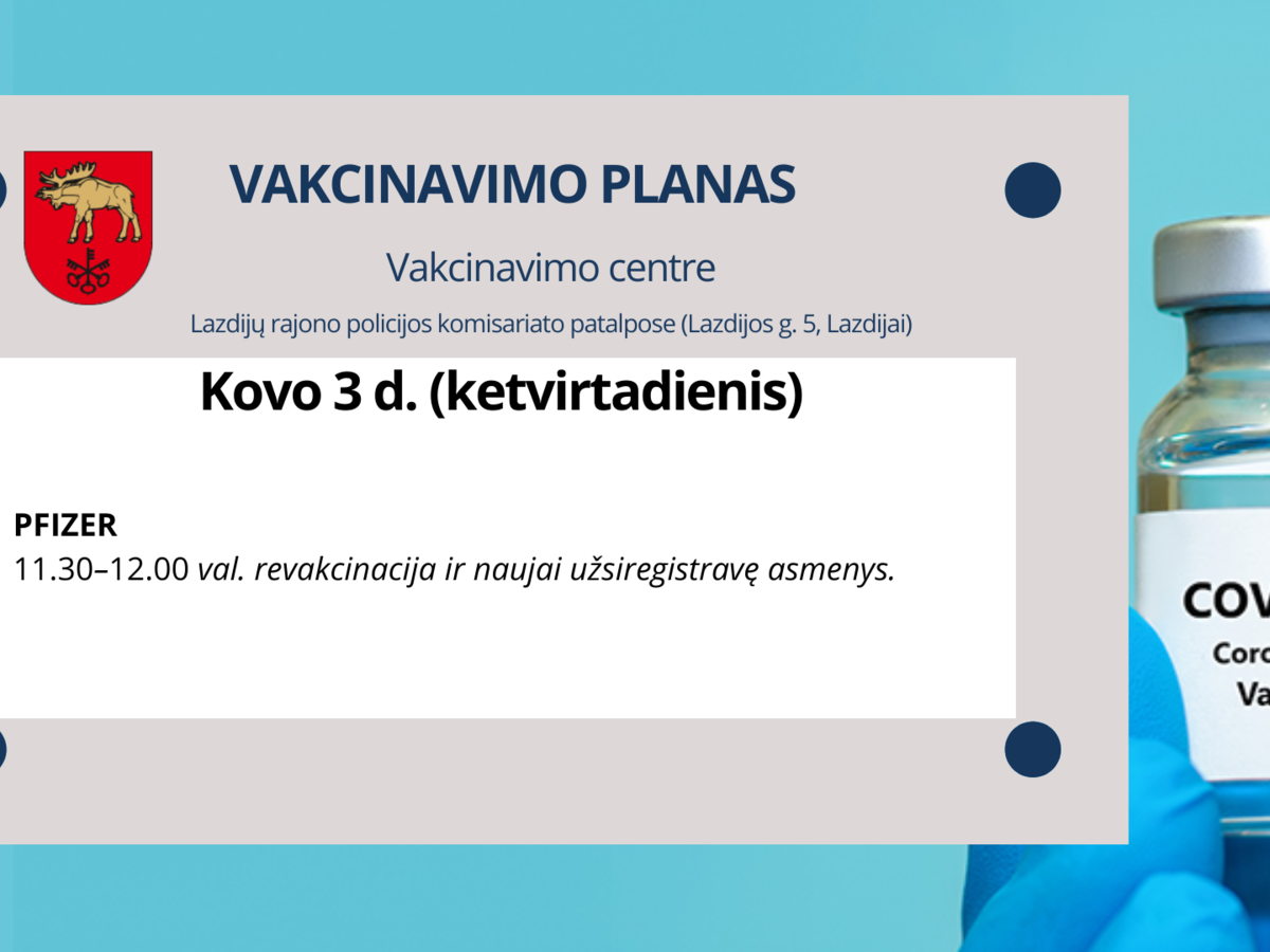  Lazdijų vakcinavimo centras ir šeimos gydytojai kviečia pasiskiepyti