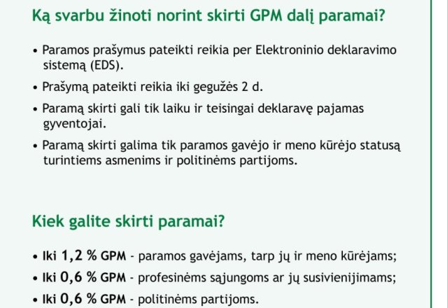 Nuo šių metų gyventojai skirti dalį sumokėto GPM paramai galės paprasčiau ir greičiau