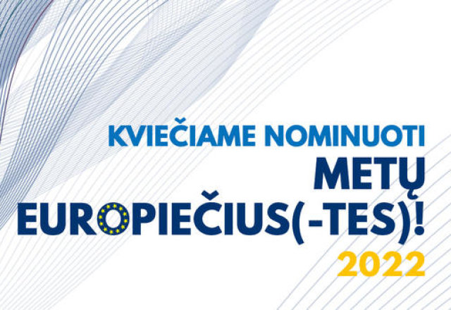 Visuomenė kviečiama nominuoti Metų Europiečius 2022