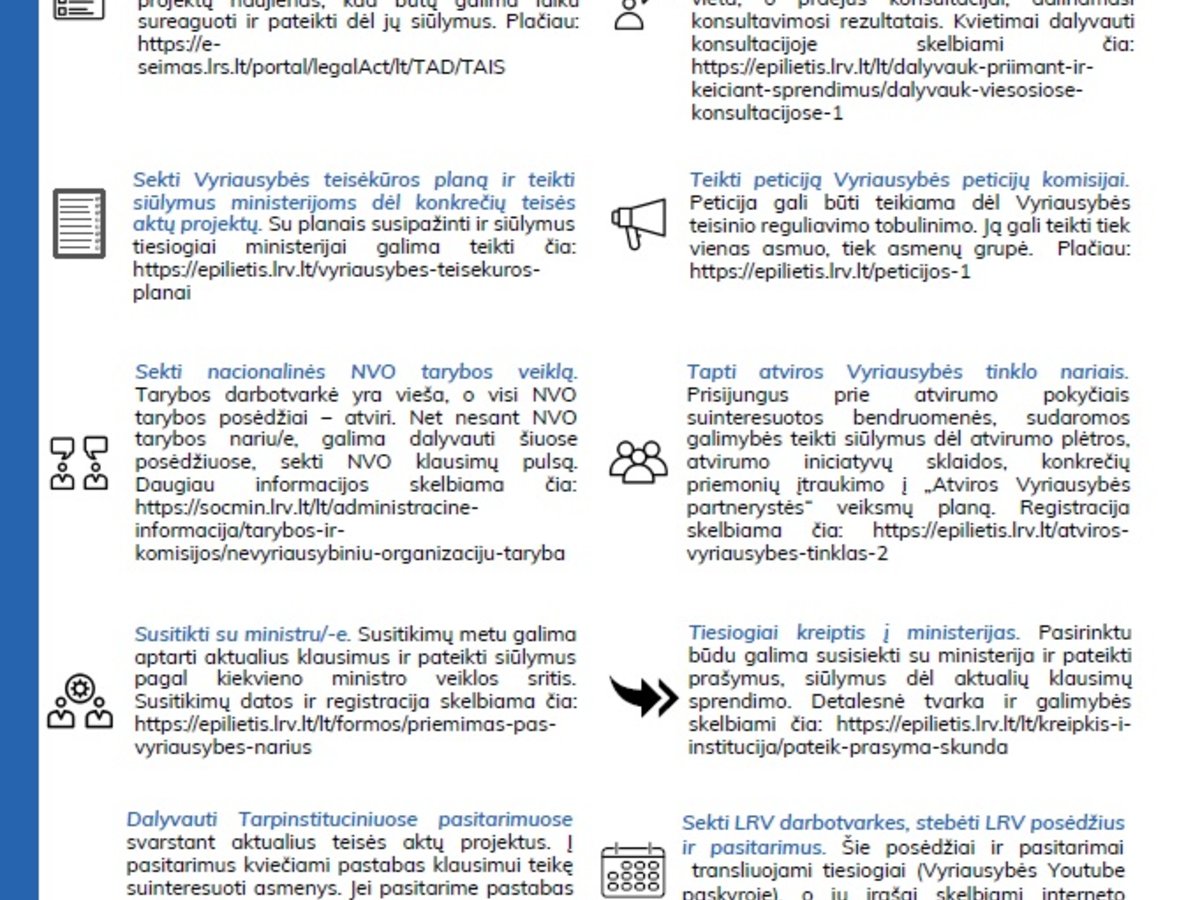 NVO įsitraukimo galimybės