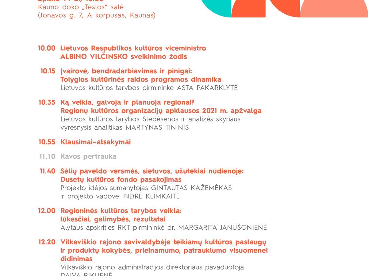 Kviečiame dalyvauti pirmajame Regioninių kultūros tarybų forume 2022