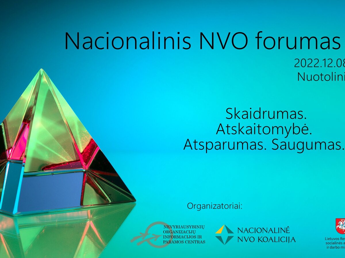 Kviečiame dalyvauti nacionaliniame NVO forume