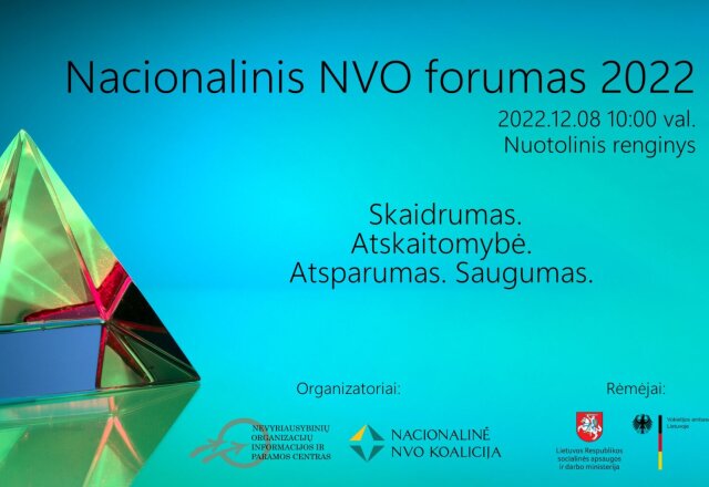 Kviečiame dalyvauti nacionaliniame NVO forume