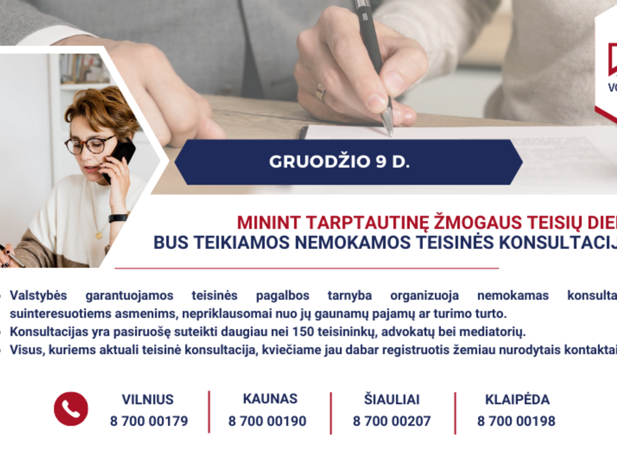 Tarptautinės žmogaus teisių dienos proga – nemokamos teisininkų konsultacijos