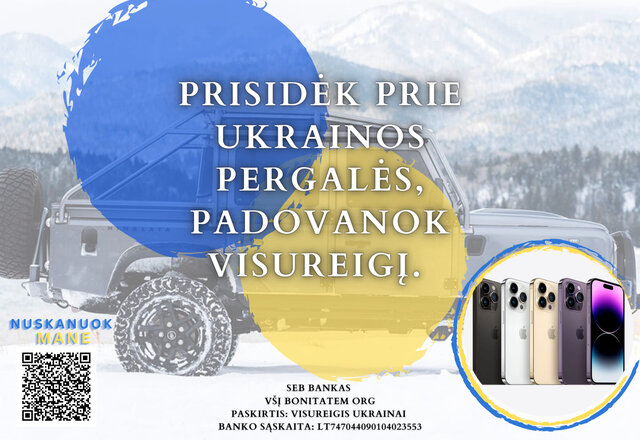 Visuomenė kviečiama susitelkti dėl pagalbos Ukrainos kariuomenei