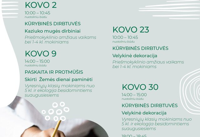 Kviečiame dalyvauti „Žaliojo raštingumo“ edukacijose