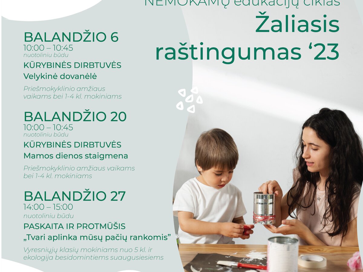 Moksleiviai kviečiami į nuotolines kūrybines dirbtuves