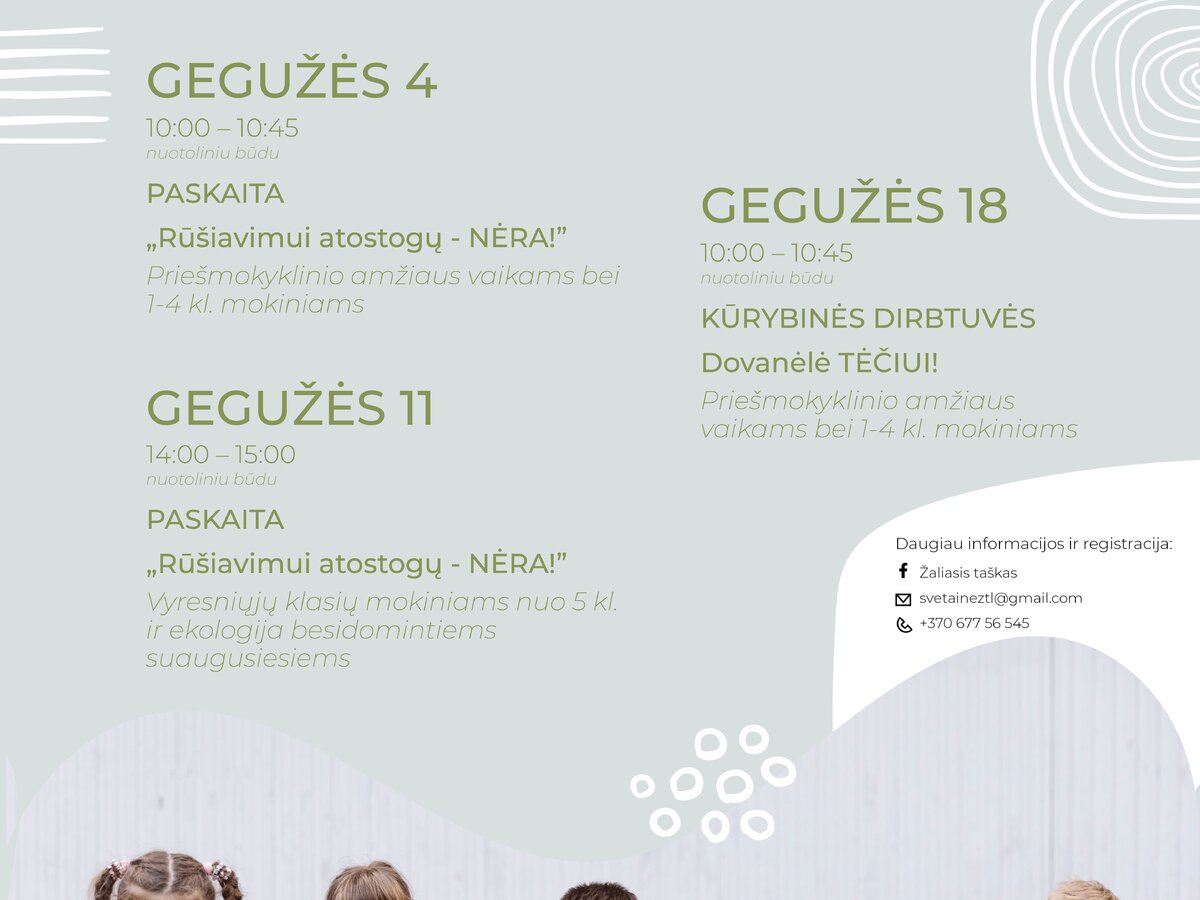 „Žalasis raštingumas“ į edukacijas kvies ir gegužę