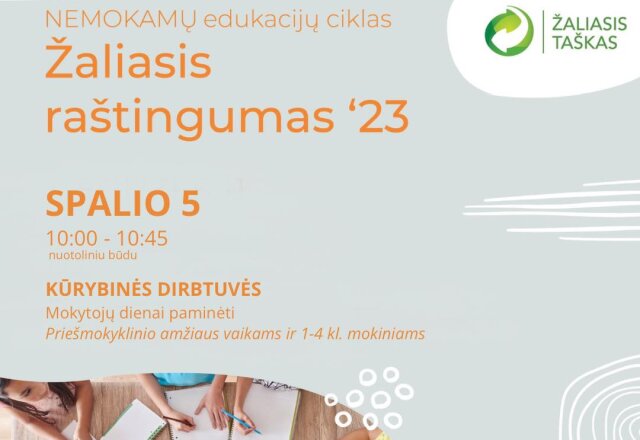 Nemokamas nuotolinių edukacijų ciklas „Žaliasis raštingumas"