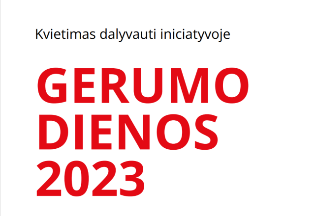 Kvietimas dalyvauti iniciatyvoje "Gerumo dienos 2023"