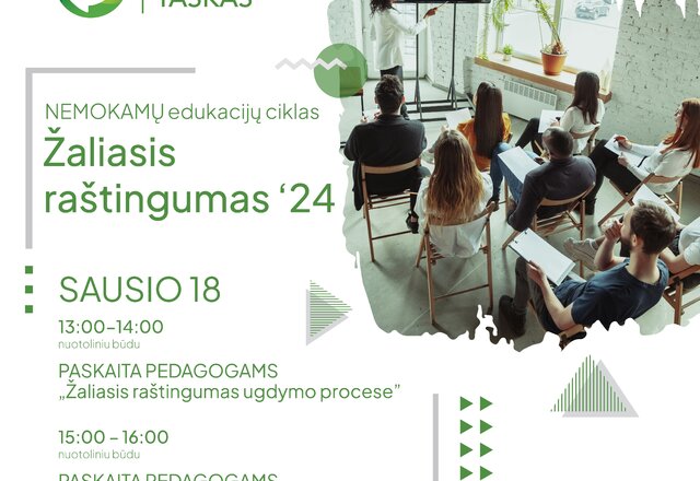 „Žaliasis raštingumas“ pradeda naujus edukacijų metus