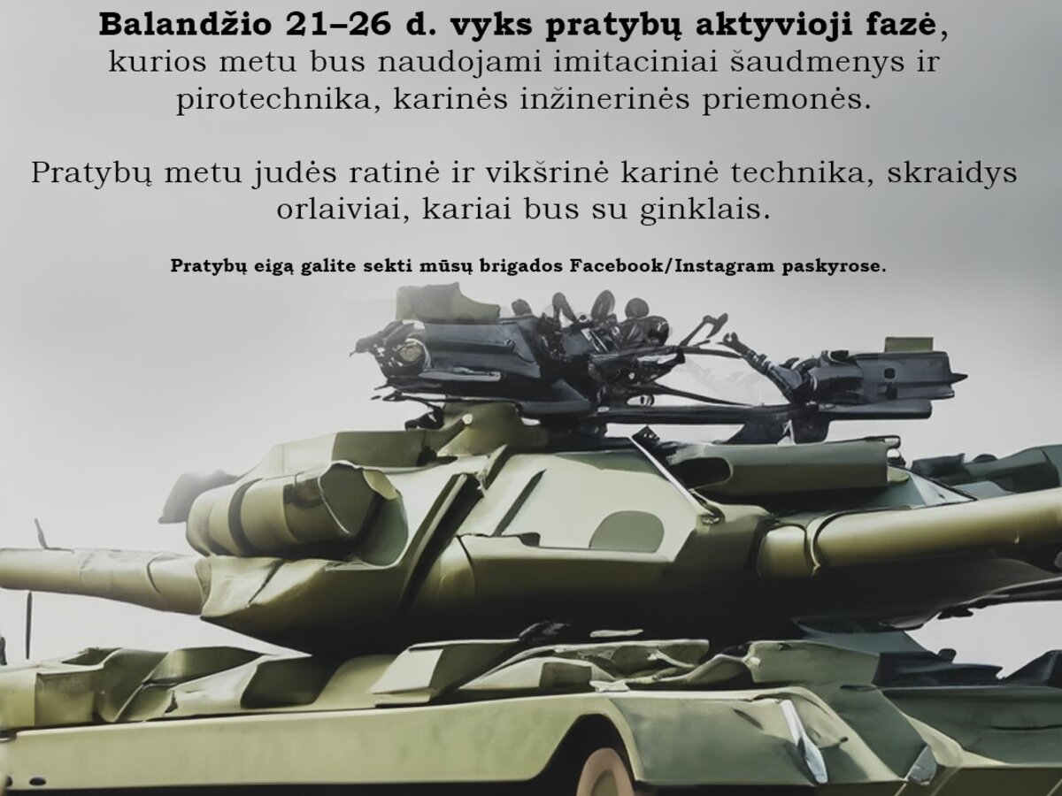 Balandžio 16 d.–gegužės 3 d. Lazdijų rajono savivaldybės teritorijoje vyks tarptautinės karinės...