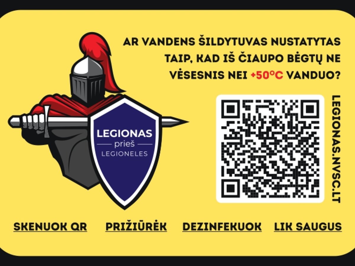 Projektas legioneliozės prevencijai: gyvybę galinčius išgelbėti lipdukus atsiimkite Lazdijuose,...