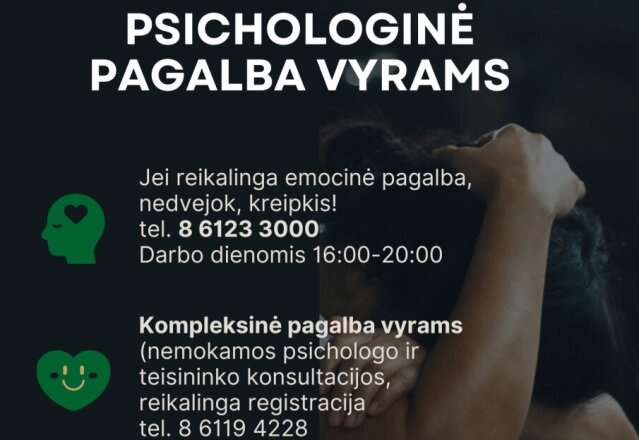 Startavo dar viena nemokama emocinės pagalbos vyrams linija