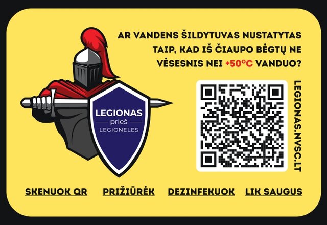 Projektas legioneliozės prevencijai: gyvybę galinčius išgelbėti lipdukus atsiimkite Lazdijuose,...
